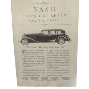 Vintage 1932 Nash Steps Out Ahead 5 New Series Ad Advertisement